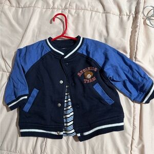 Kids blue and Black Athletic Team Jacket with long sleeve shirt boys 12 months